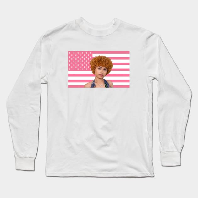 Ice Spice Pink Flag Long Sleeve T-Shirt by CelestialTees